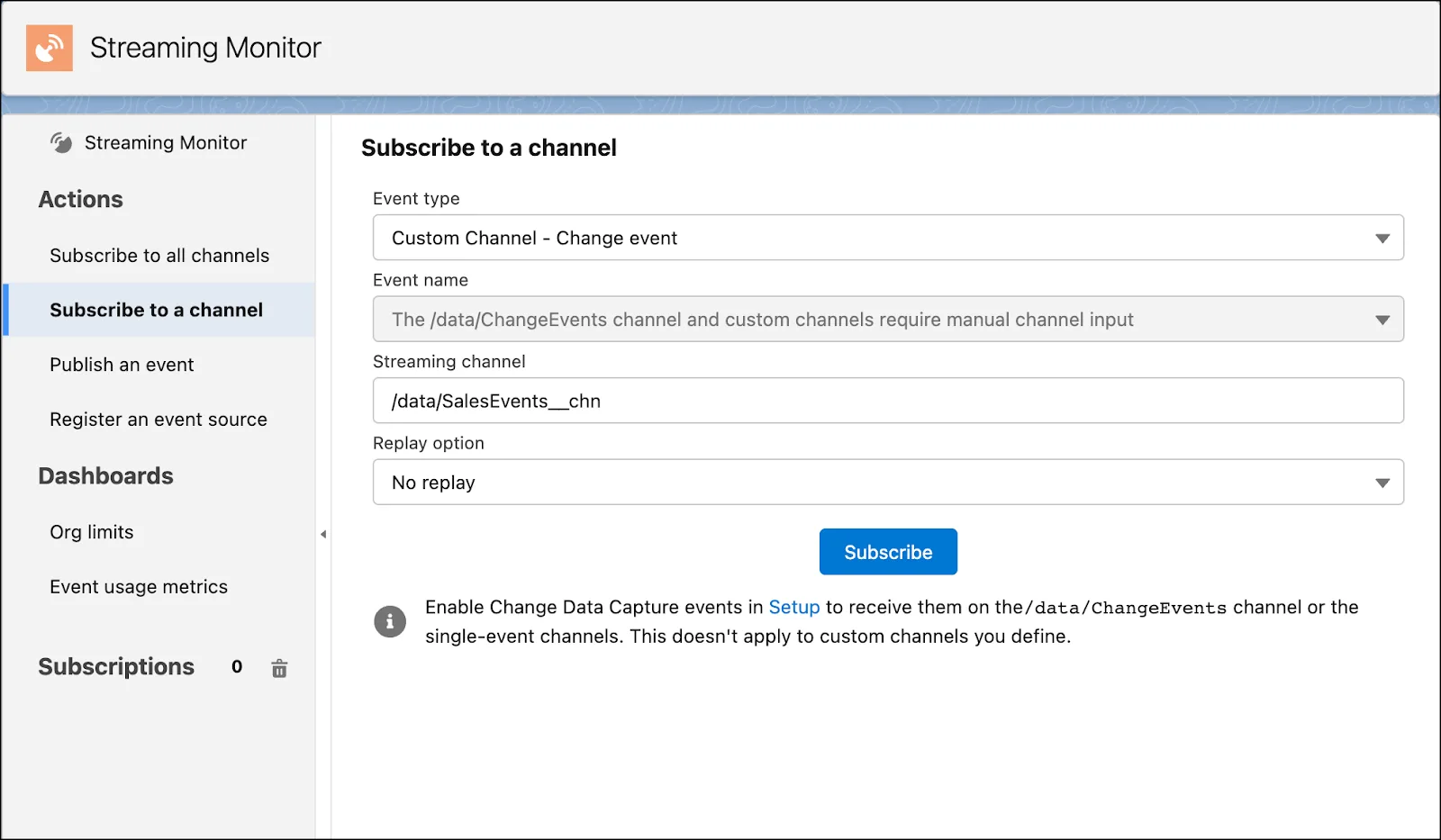 Launch the Streaming Monitor app