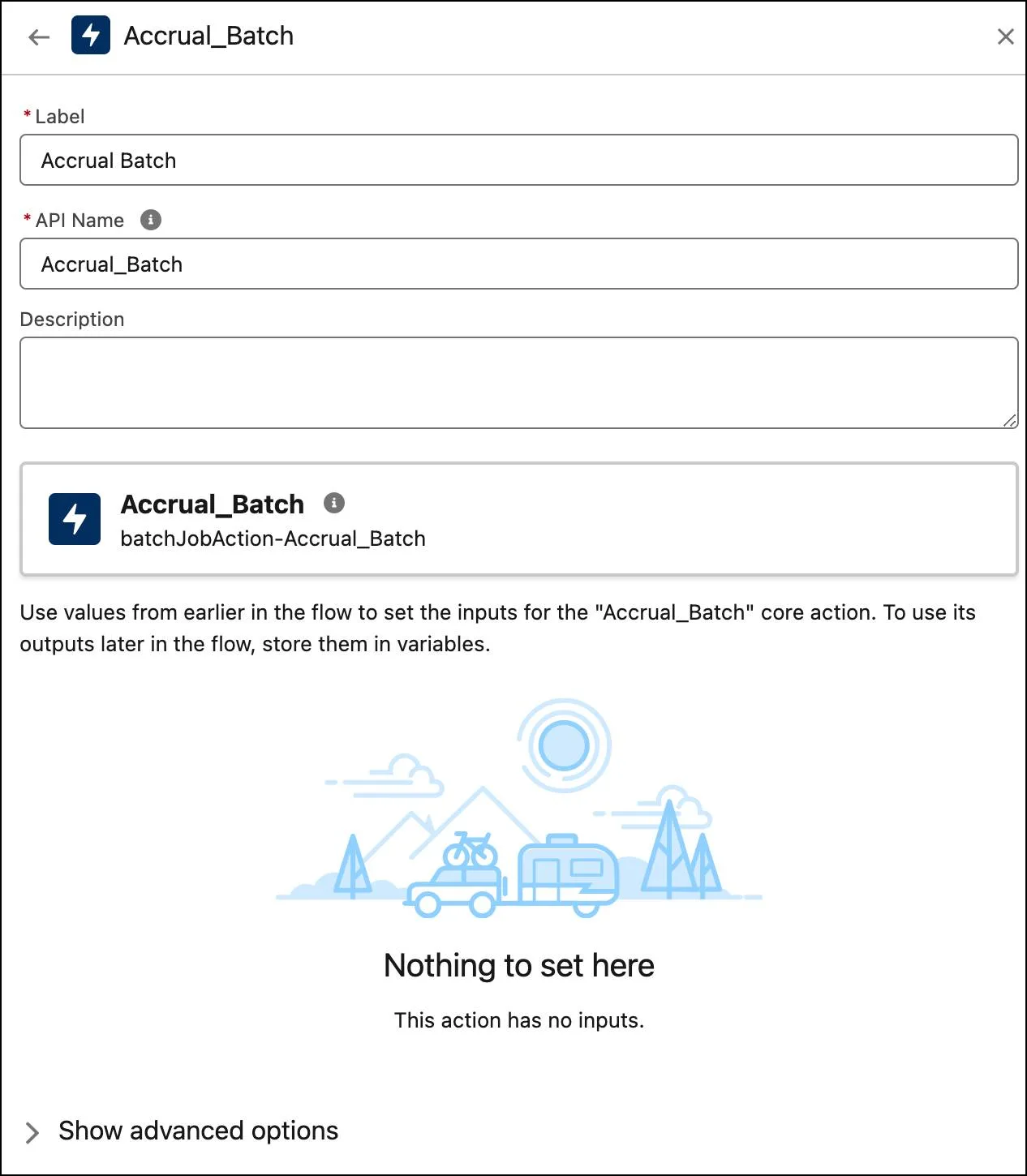 The New Action window where you create a new action for a flow