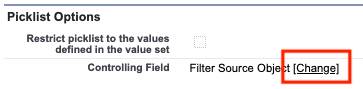 Screenshot of Picklist Options section of field properties.