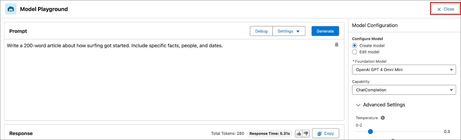 Close button highlighted.