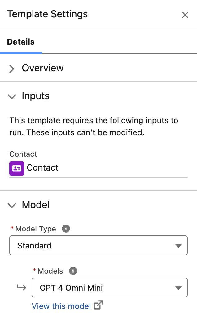 Das Modell "OpenAI GPT 4 Omni Mini" ist ausgewählt.
