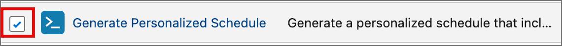 Checkbox next to Generate Personalized Scheduled checked.