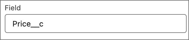 Price__c field added to the element.