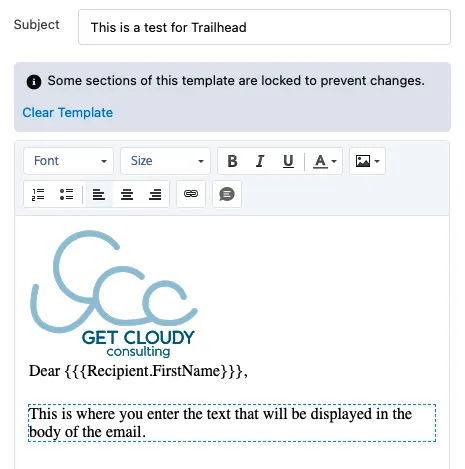 Email with text