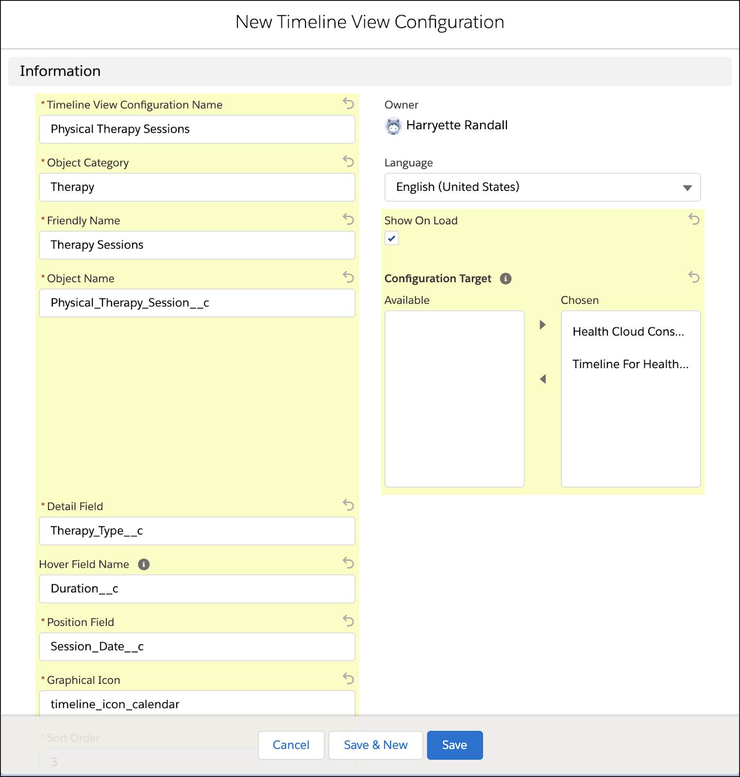 New timeline view configuration for physical therapy sessions corresponding to the preceding steps.