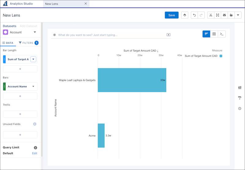 View of the Reseller Target custom object