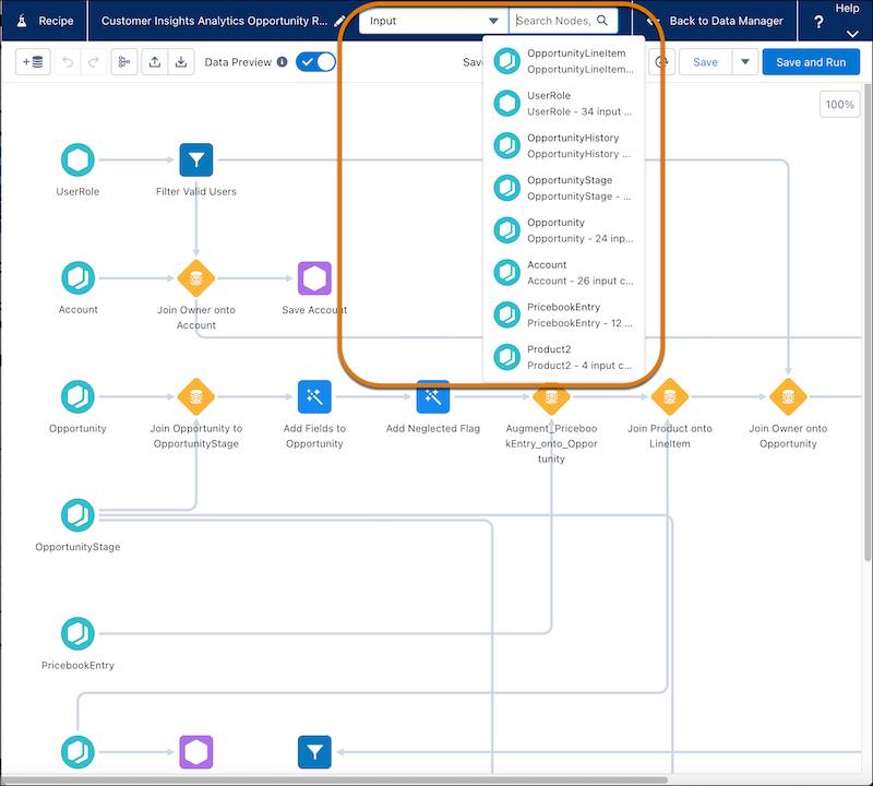 Search for the Opportunity Input node