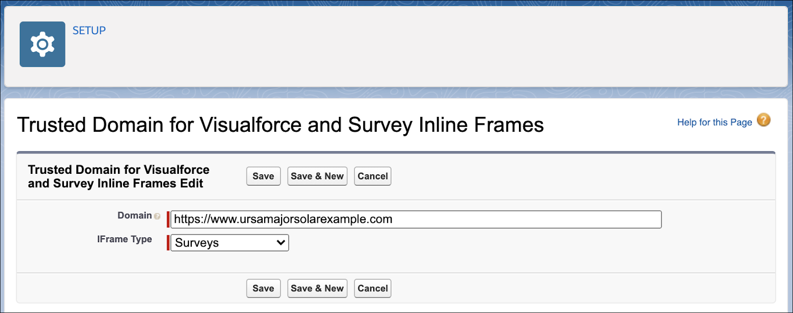 Allowlist domain to allow inline framing of surveys within chat window.