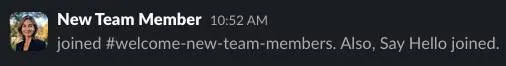 New Team Member joined #welcome-new-team-members. Also Say Hello joined.
