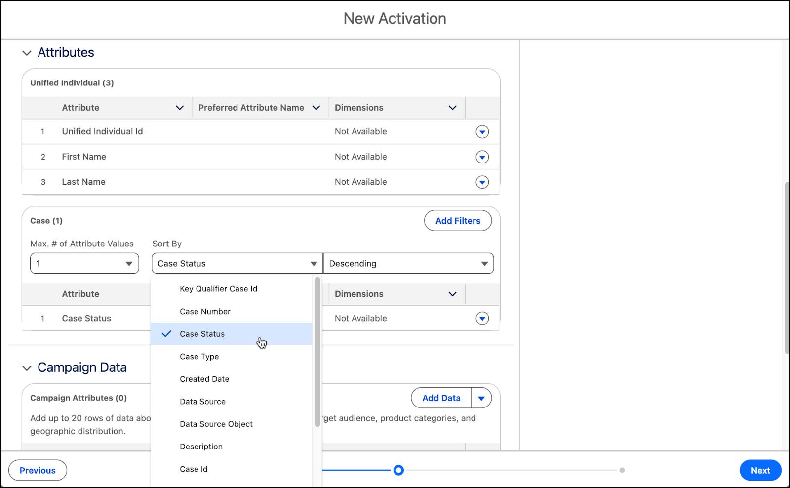From Case, sort by Case Status.