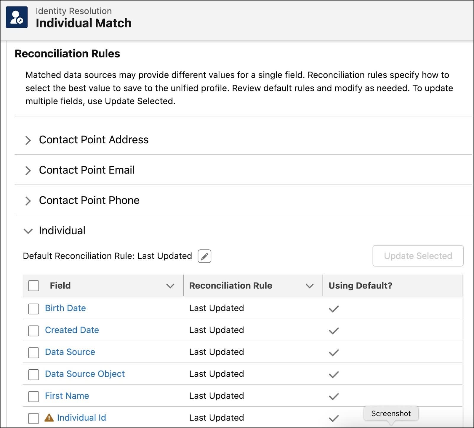 Reconciliation Rules.