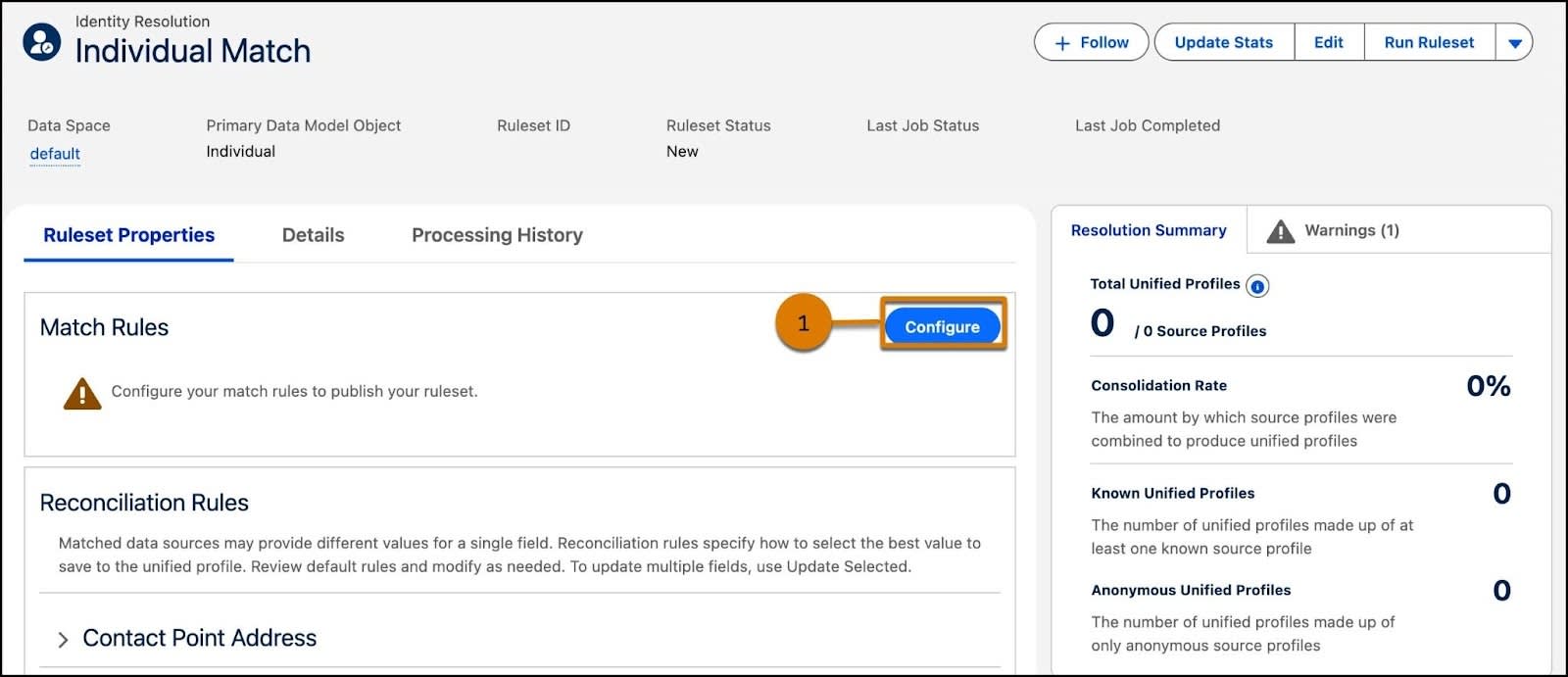 Screenshot showing the location of the Configure button.
