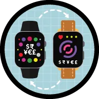 Badge artwork for Personalize Smartwatches with Salesforce CPQ Attributes