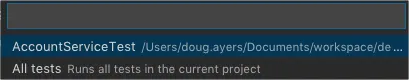 Apex test classes to invoke from Visual Studio Code