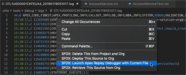 Launching Apex Replay Debugger in Visual Studio Code