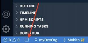 Symbol, um Ihre verbundene Salesforce-Organisation direkt aus VS Code zu öffnen.