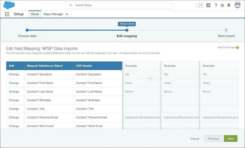 Upload Your Data into NPSP Data Importer Salesforce Trailhead
