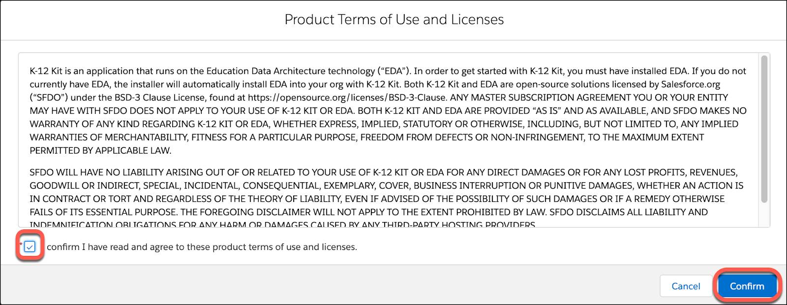 Product Terms of Use and Licenses agreement