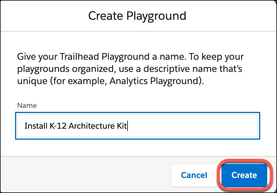 Name your new Playground.