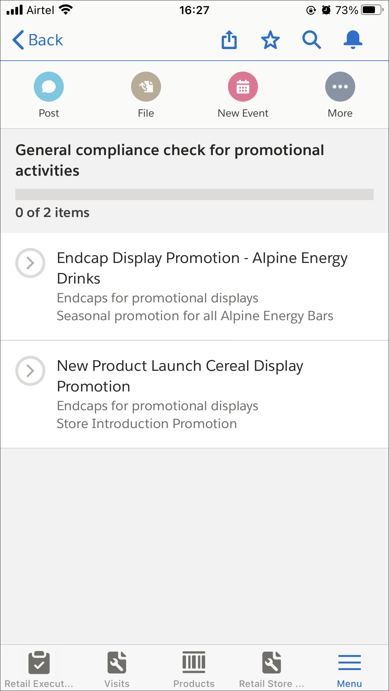 The Promotion Check tasks on the mobile.