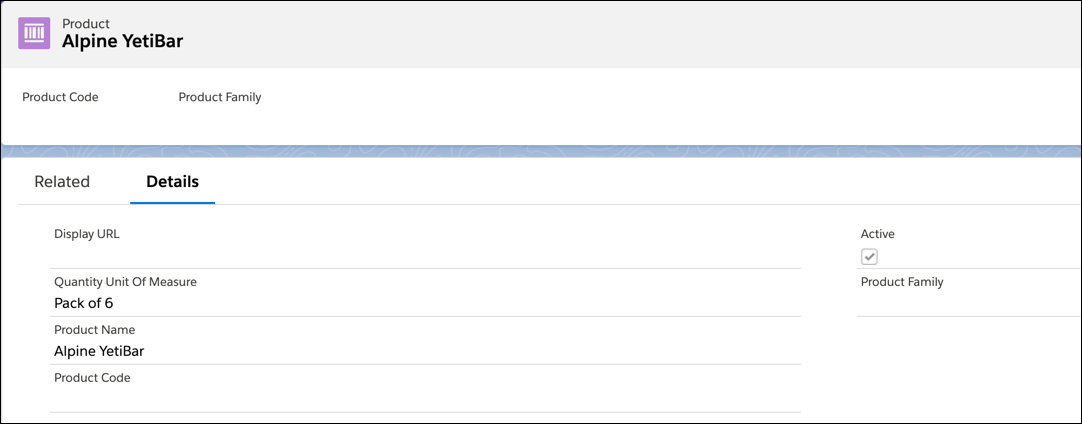 A Product record for Alpine YetiBar.