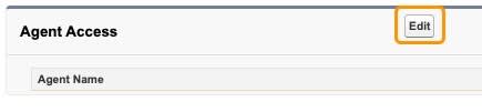 Agentforce User permission set with Edit highlighted next to Agent Access.