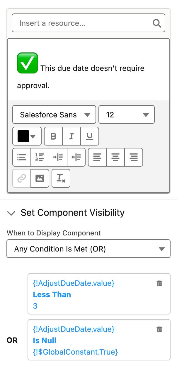 The GreenNoApproval component corresponding to the preceding instructions.