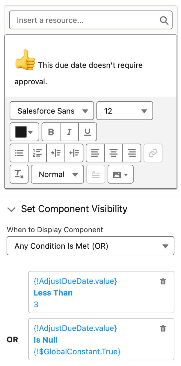The GreenNoApproval component corresponding to the preceding instructions, containing the Thumbs Up emoji.