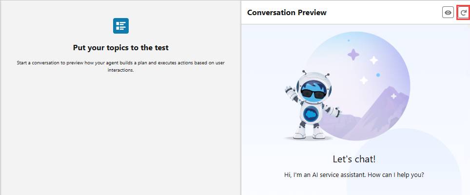 A janela Conversation Preview (Visualização da conversa).