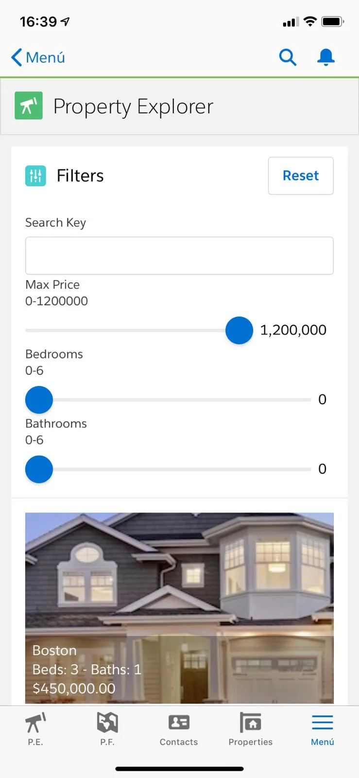 Property Explorer on mobile