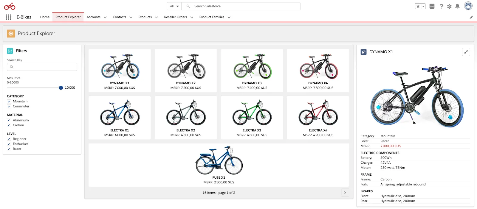 Overview of the E-Bikes sample app