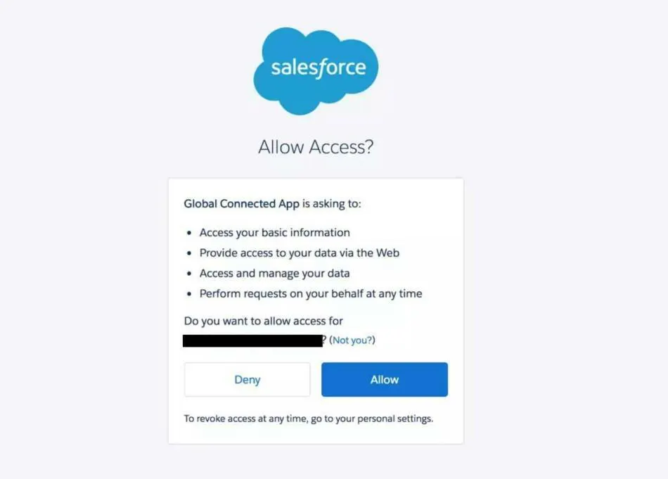[Allow Access? (アクセスを許可しますか?)] ダイアログ