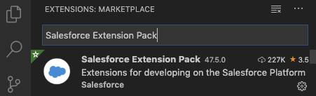 Visual Studio Code搜索Salesforce Extension Pack。