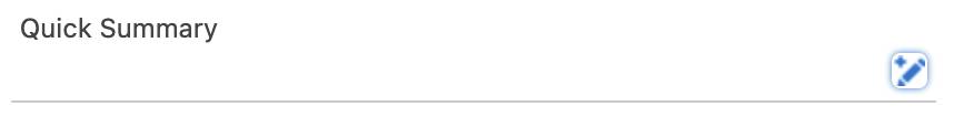 Screenshot of the Quick Summary field with Einstein-enabled icon.
