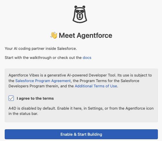 [I agree to the terms (条件に同意する)] がオンになっている Agentforce の入力パネルのスクリーンショット。