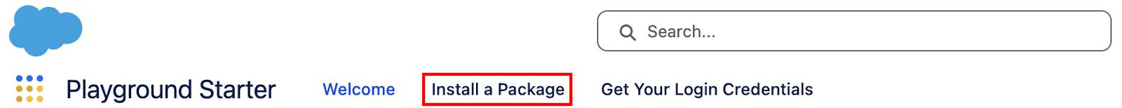 L’onglet Install a Package (Installer un package) est mis en évidence.