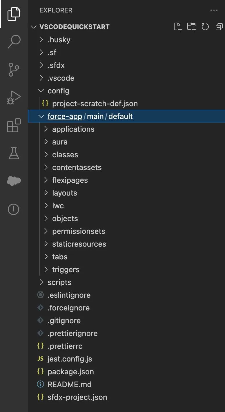 Struttura delle cartelle espansa in modo da visualizzare la cartella "classes".
