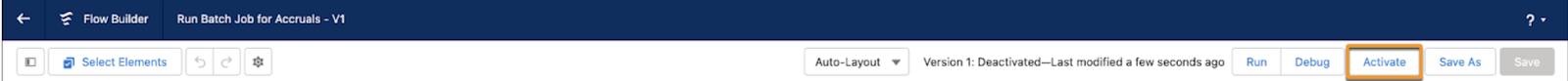 Activate button in Flow Builder.