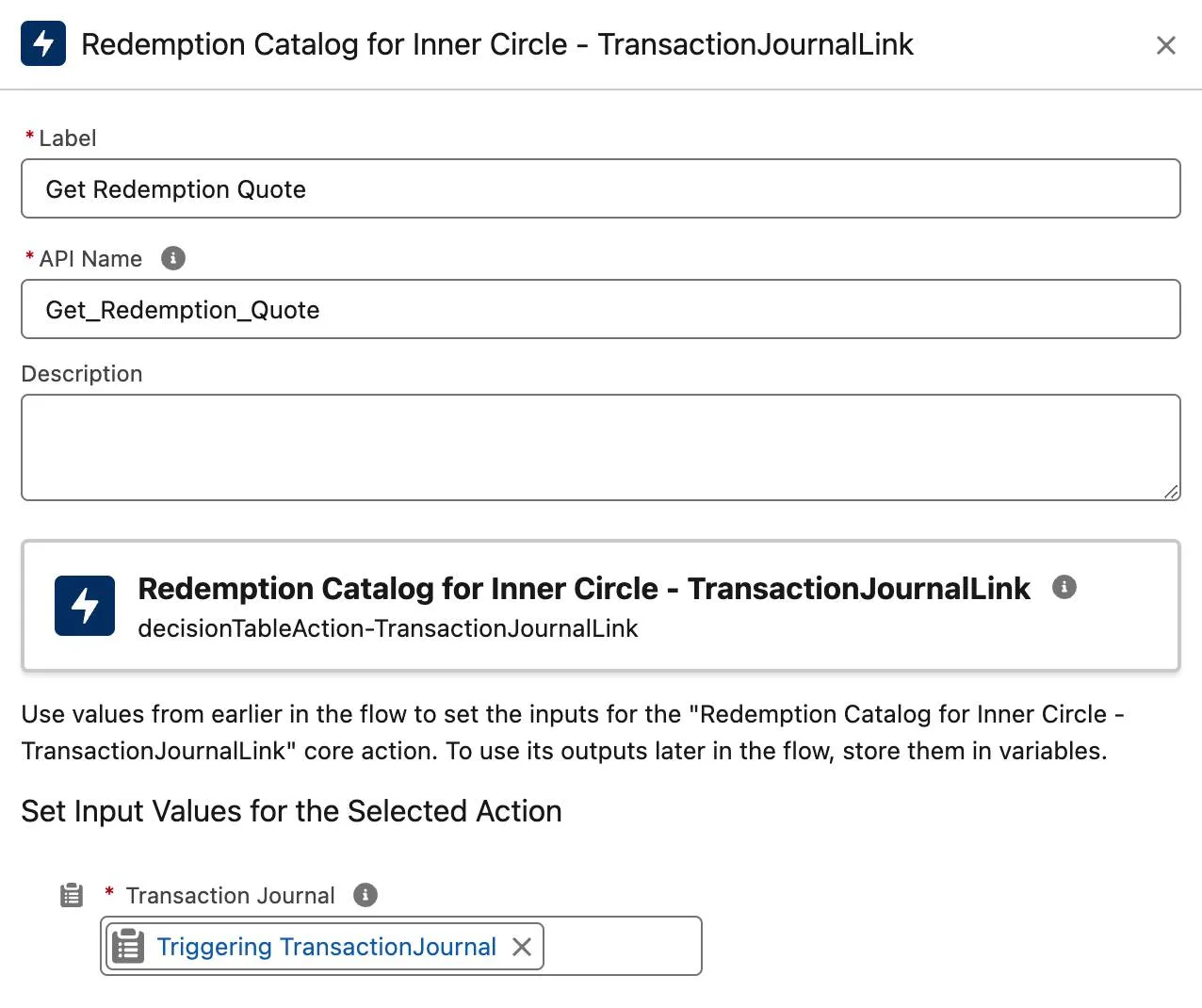 The New Action window where you use the decision table.