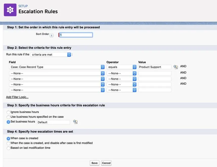 Create an Escalation Rule