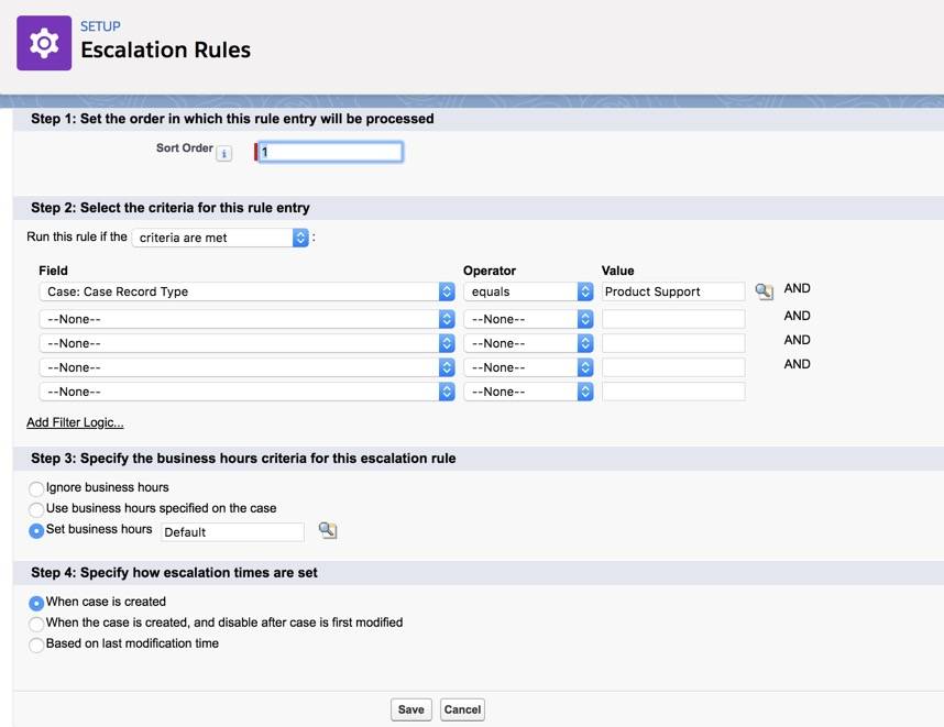 Create an Escalation Rule (Crear una regla de distribución)