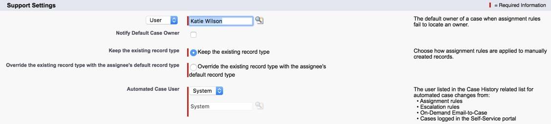 assignment rules Rename the Automated Case User to System