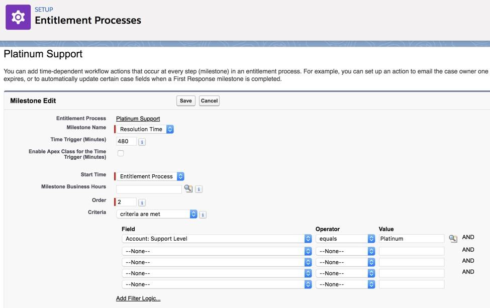 Create an Entitlement Process Salesforce Trailhead