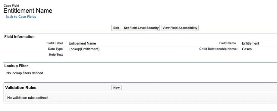 Edit Entitlement Name Field to set Field Level Security