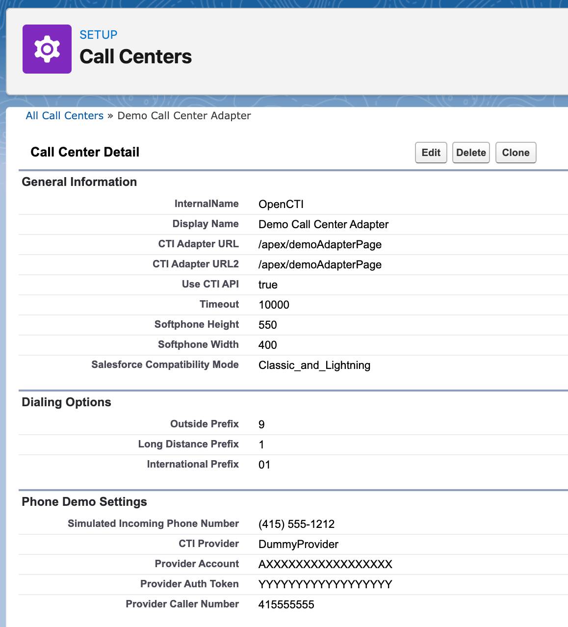 This shows what the imported call center data should look like.