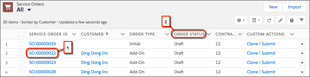 track order status unit salesforce trailhead service orders