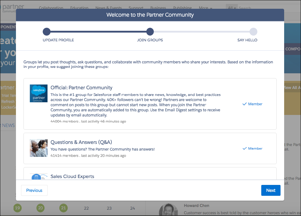 Connect with the Salesforce Partner Community Unit Salesforce