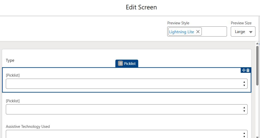 The Edit Screen view corresponding to the preceding steps.