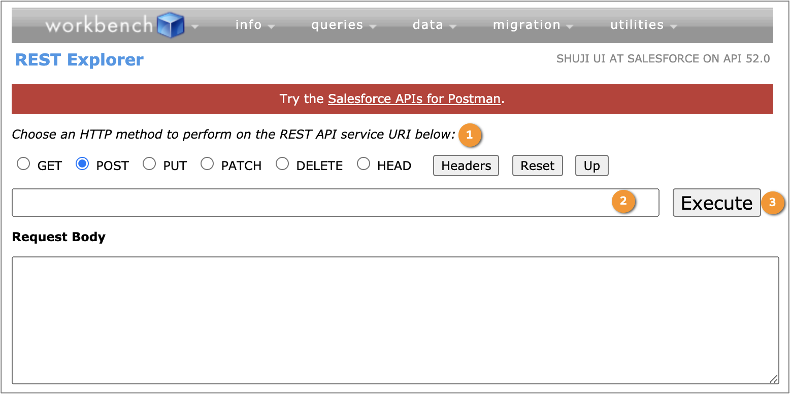 さまざまな HTTP メソッドが表示されている Workbench