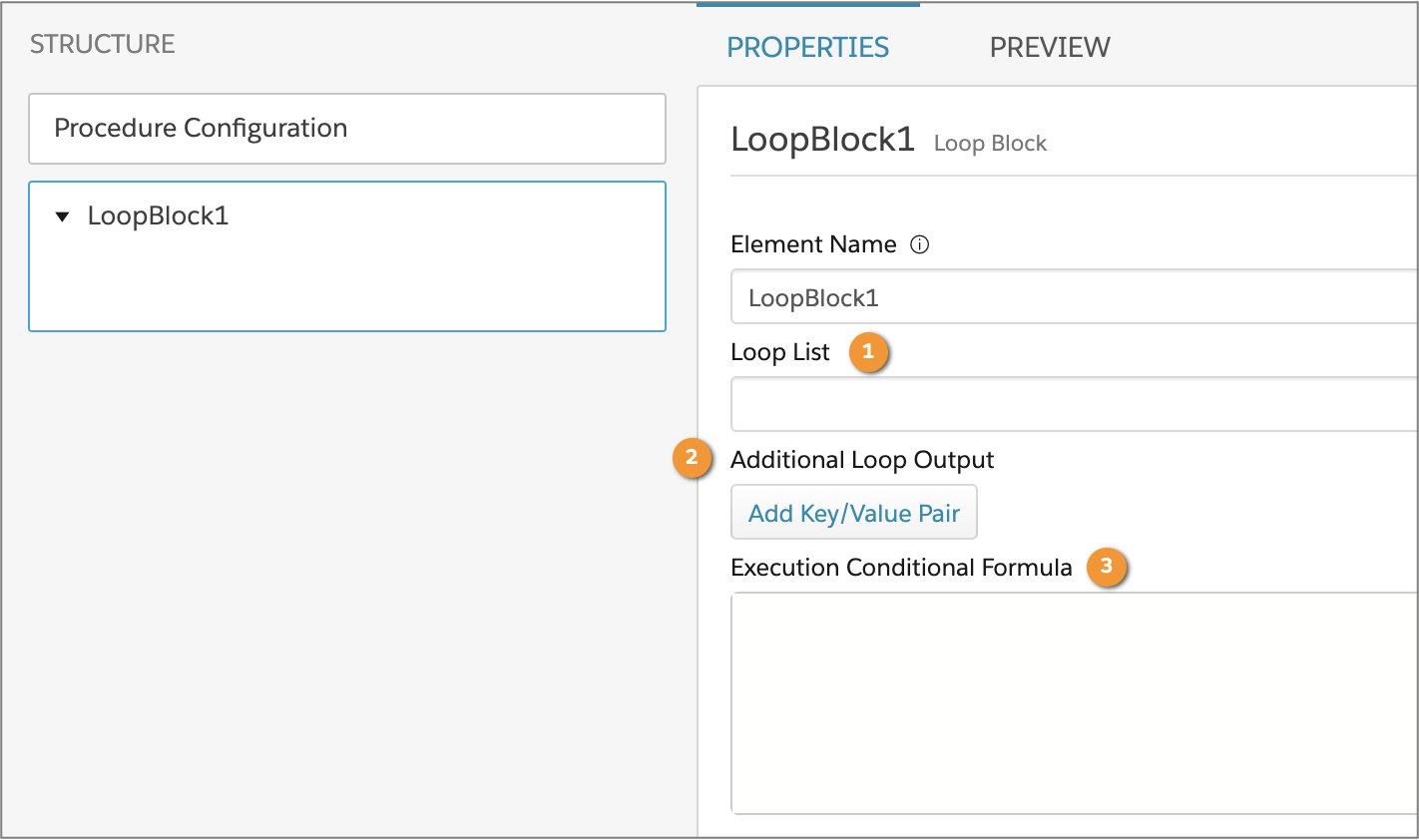 Loop Block のプロパティ